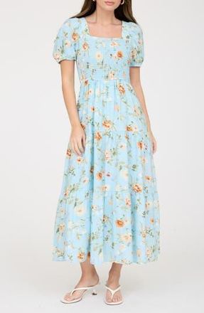 August Sky Smocked Midi Dress in Mint at Nordstrom Rack, Size Medium