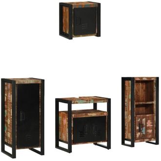 vidaXL Juego De Muebles De Ba&ntilde;o 4 Pcs Madera S&oacute;lida Recuperada Vidaxl