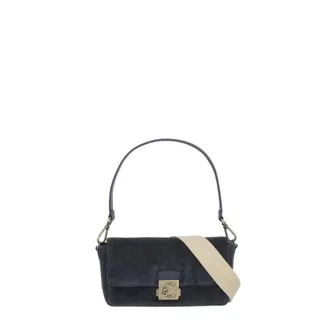 Coccinelle C-Me Lock Corduroy Schoudertas - Dames - Tassen - Blauw - Maat: ONE Size Corduroy