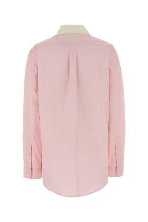 Miu Miu Womens Pink Poplin Shirt Rosa Exterior: Cotton Camicie