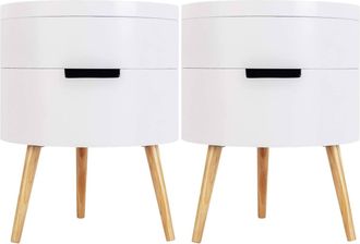 Woltu Woltu Comodino Da Camera Da Letto Cassettiera Contenitore Organizzatore Salotto 2x Bianco