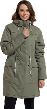 Mountain Warehouse Acorn Womens Borg Lined Padded Waterproof Parka Jacket - Breathable & Fleece Lined Coat with Adjustable Waist - Autumn Winter, Outdoors & Travelling K