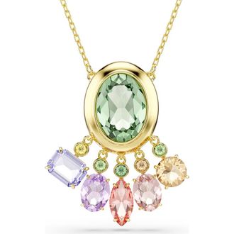 Swarovski Gema Crystal Charm Pendant Necklace in Gold/White at Nordstrom