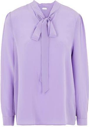 8 by YOOX SILK CR&Ecirc;PE PUSSY-BOW BLOUSE