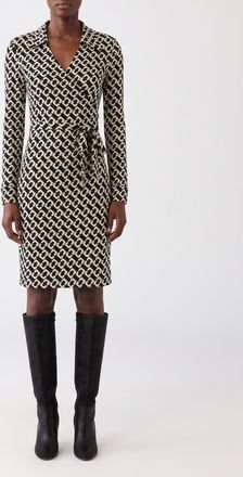 Diane Von F&uuml;rstenberg Mini abito a portafoglio in seta con stampa geometrica