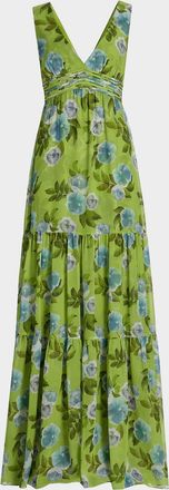 Sachin & Babi Emilie Floral Chiffon A-Line Gown