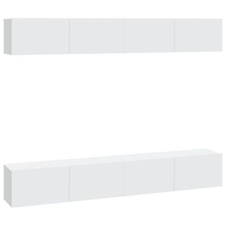 Berkfield Home Wall TV Cabinets 4 pcs White 100x30x30 cm | Size: 100 x 30 x 30 cm
