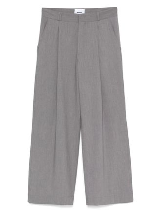 BONSAI pleat-detailing trousers - unisex - Polyester/Elastane/Viscose/Wool - M - Grey