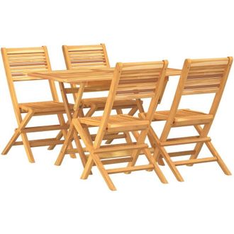 vidaXL Vidaxl - Juego De Comedor Para Jard&iacute;n 5 Piezas Madera Maciza De Teca