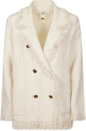 Elisabetta Franchi Long Sleeve Jacket - Dames - Blazers - Beige - XS - Jassen