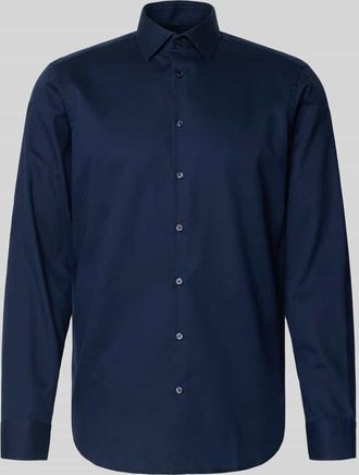 Jake*s Regular Fit Business Hemd aus Baumwolle mit Kentkragen in Marine, Größe 37/38