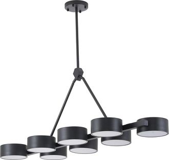 Bethel International 8-Light Led Chandelier With Round Accent Shades