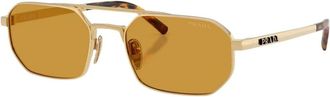 Prada Geometric Metal Sunglasses - male - Prada - Sunglasses - Yellow - 55 MM - Accessories