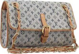 Louis Vuitton Camille Mini Lin Blue Canvas Handbag (Pre-Owned)