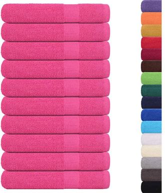 vidaXL Toallas de sauna 10 uds 100% algodón rosa 80x200 cm 360 gsm Vidaxl