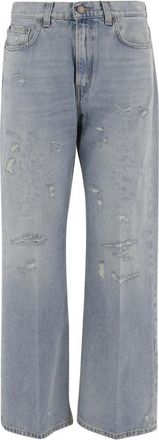 Haikure Cotton Jeans - Dames - Loose Fit Jeans - Blauw - W27 - Katoen - Jeans
