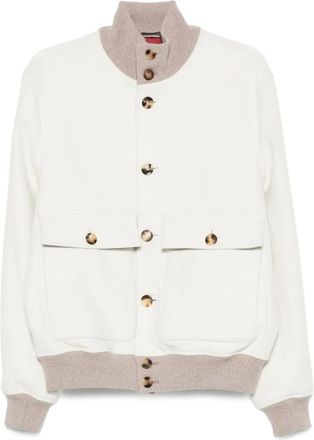 Brunello Cucinelli Bomber con bottoni - Toni neutri