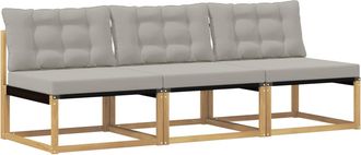 vidaXL Sof&aacute; Intermedio De Exterior 3 Plaza Madera De Acacia S&oacute;lida Vidaxl