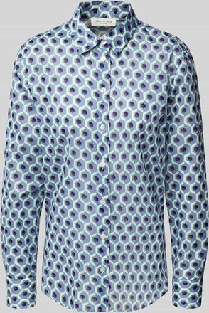 Christian Berg Hemdbluse mit Knopfleiste in Aqua, Größe 34