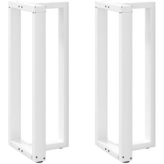 vidaXL Patas Para Mesa De Bar En Forma De T (2 Unidades), Color Blanco, 40 X 35 X (100-101) Cm, Acero Vidaxl