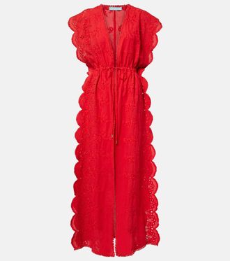 Melissa Odabash Talitha broderie anglaise cotton kaftan