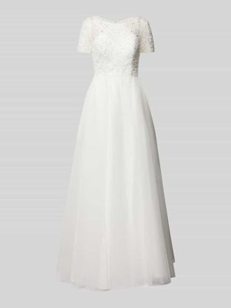 Unique Brautkleid mit Strasssteinbesatz in Offwhite, Gr&ouml;&szlig;e 32
