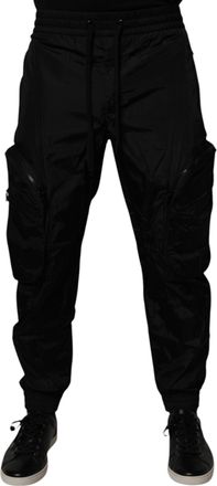 Dolce & Gabbana Black Nylon Cargo Jogger Men SweatMens Mens Pants