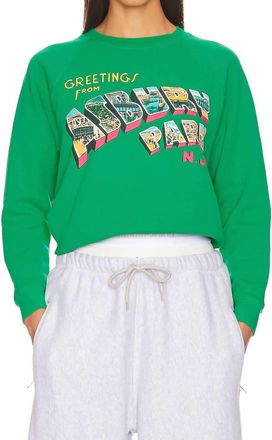 Daydreamer Womens Bruce Springsteen Asbury Park Vintage Sweatshirt In Lucky Green