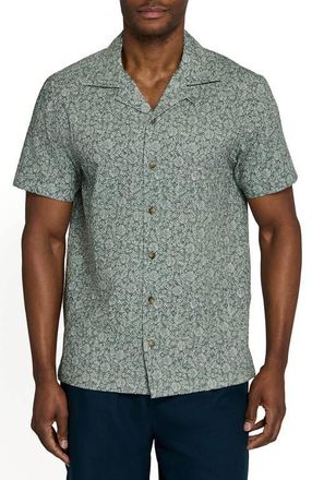Brooklyn Brigade Floral Vine Short Sleeve Seersucker Camp Shirt in Green at Nordstrom, Size Xx-Large