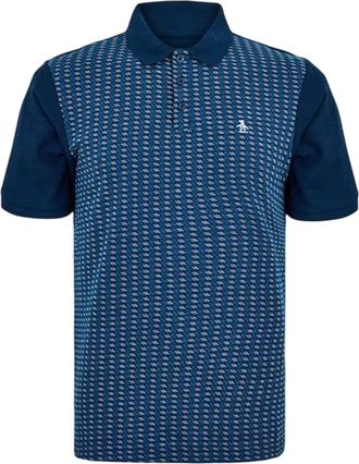Original Penguin Geborduurd poloshirt voor heren met normale pasvorm (Yale Blauw)