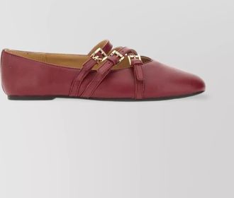 Michael Kors buckle strappy ballerina shoes round toe