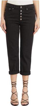 Dondup Juweel Versierde Broek - Dames - Cropped Jeans - Zwart - W24 - Jeans