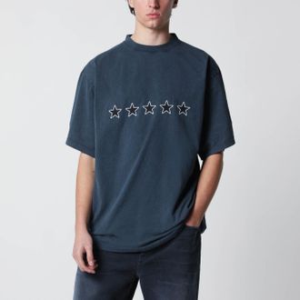 Balenciaga T-shirt oversize blu navy slavata