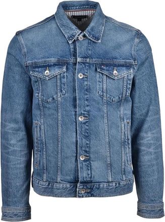 Tommy Hilfiger Light Blue Cotton Elastane Men Denim Jacket