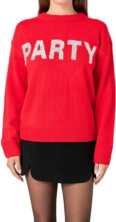 English Factory Party Metallic Sweater in Red at Nordstrom, Size X-Small