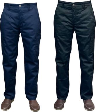 Generic New Mens Cargo Combat Work Trousers, Multi Pockets Pant Black or Navy Cotton Blend Size 30 to 40 UK Seller (UK, Waist, 40, Regular, Regular, Black)