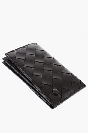 Bottega Veneta Portafoglio Intrecciato Verticale In Pelle Bottega Veneta