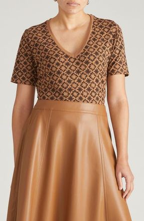 Universal Standard V-Rex Tee in Brown Hacienda Print at Nordstrom, Size 3Xl