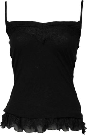 Ermanno Scervino Zwarte Wollen Mouwloze Tanktop - Dames - Tops zonder mouwen - Zwart - 2XS - Wol - Tops