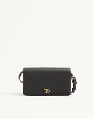 Valentino Garavani Mini Borsa A Spalla VLogo Signature In Vitello Granato Donna NERO UNI