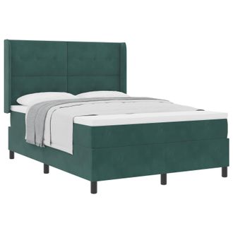vidaXL Cama Tipo Box Spring Verde Oscuro 140 X 190 Cm Terciopelo Vidaxl