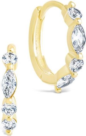 Sterling Forever Kensington Cubic Zirconia Hoop Earrings in Gold at Nordstrom