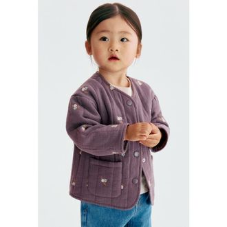 H&M Embroidery-detail Jacket in Purple/floral at Nordstrom, Size 12-18M
