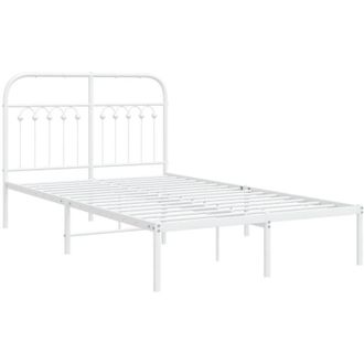 vidaXL Vidaxl - Estructura Cama Sin Colch&oacute;n Con Cabecero Metal Blanco 120x190cm