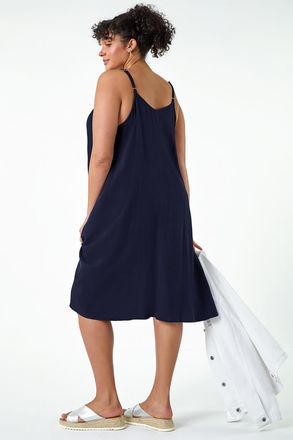 Roman Strappy Cotton Pocket Dress