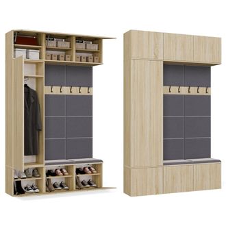 Topeshop Haga Iii 1sz2w - 1x Armario + 2x Barra De Armario - Estantes - 150x35x238 Cm - Roble Sonoma