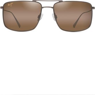 Maui Jim Aeko 55mm PolarizedPlus2 Aviator Sunglasses in Satin Sepia at Nordstrom