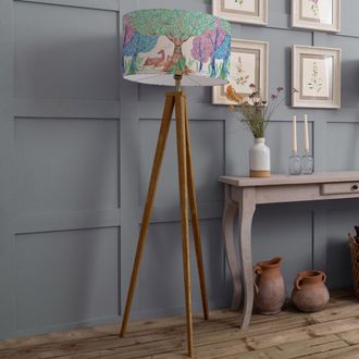 Voyage Maison Aratus Floor Lamp With Willow Woods Eva Lampshade in Off-White