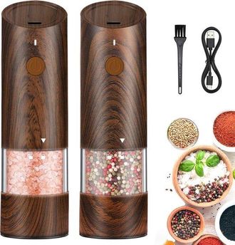 OEM Dos Molinillos El&eacute;ctricos De Sal Y Pimienta, Un Molinillo De Pimienta Autom&aacute;tico Recargable Con 6 Niveles De Picante E Iluminaci&oacute;n Led