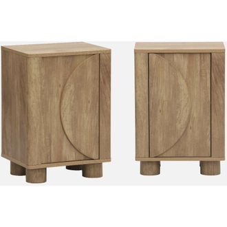 Sweeek Comodino effetto legno di mango 1 anta reversibile (set di 2)